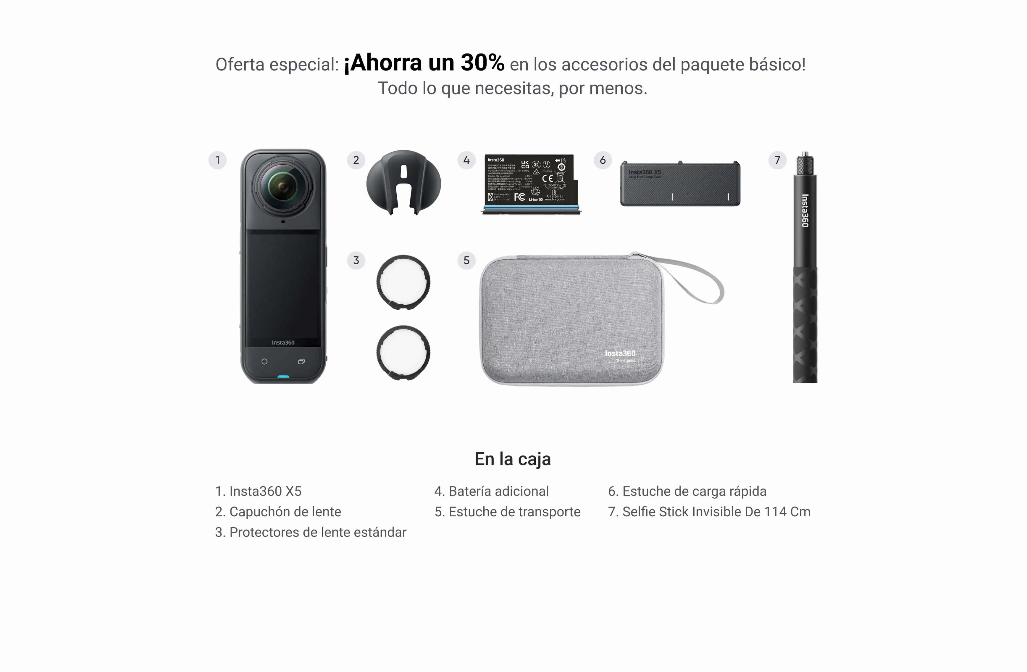 Cámara Insta360 X5 Essentials Bundle