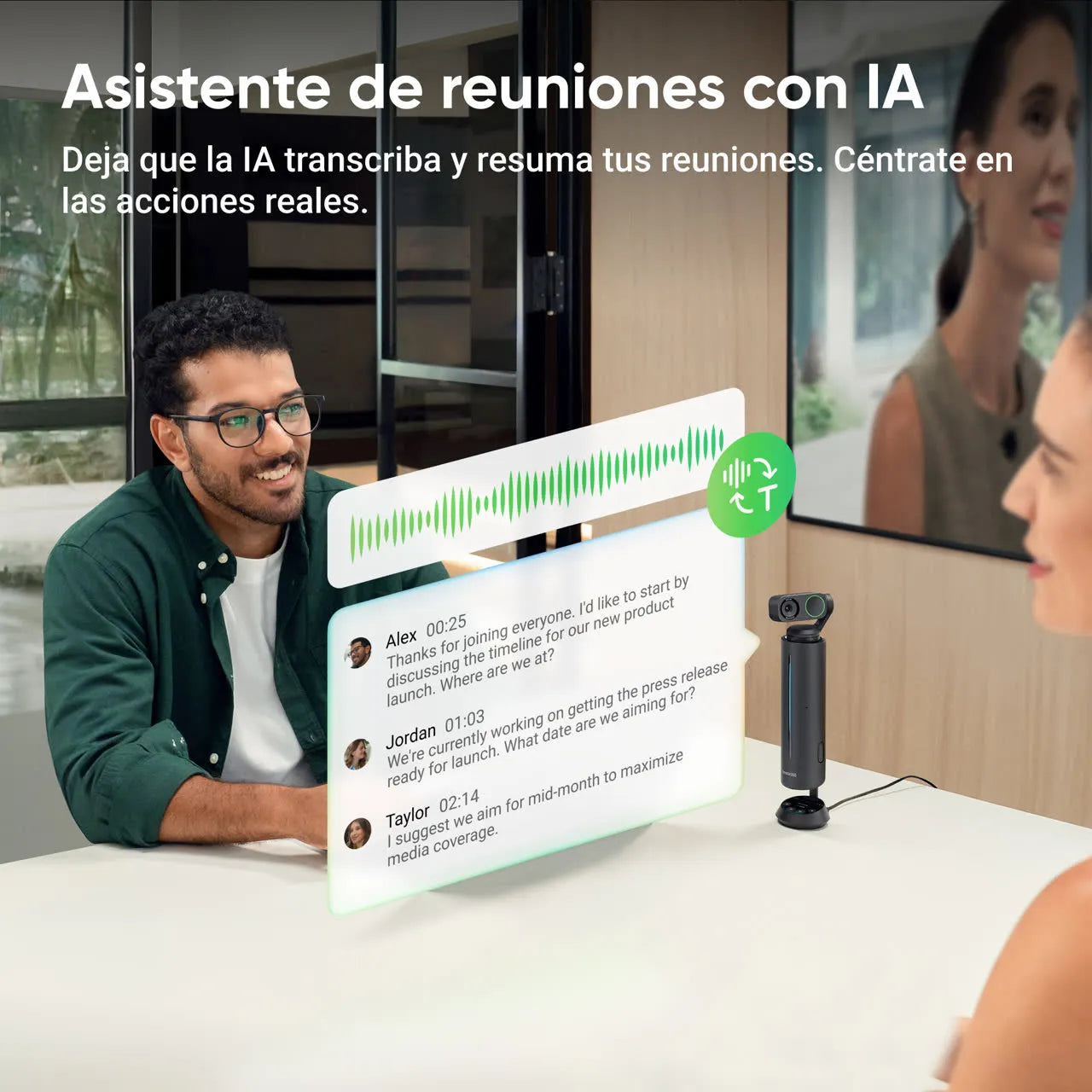 Insta360 Wave Blanco- Altavoz profesional con IA - Insta360 Colombia